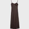 Satin-Midi-Kleid