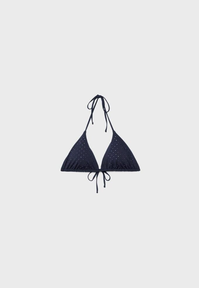 Schimmerndes Triangel-Bikini-Oberteil