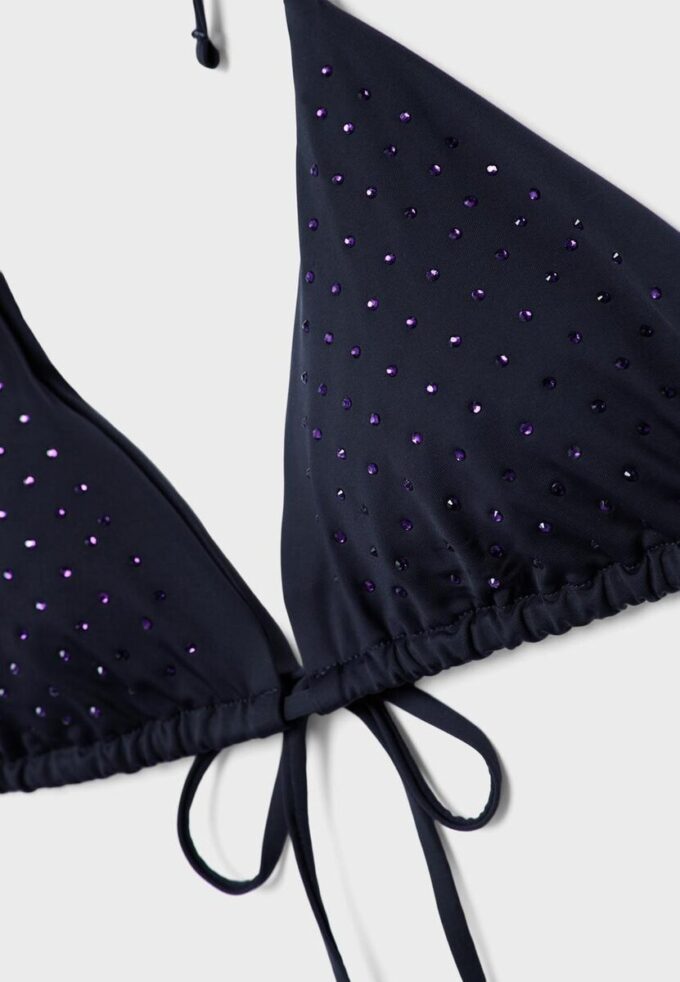 Schimmerndes Triangel-Bikini-Oberteil