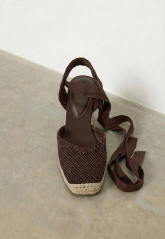 Schnürbare Jute-Plateau-Keilschuhe Schnürbare Jute-Plateau-Keilschuhe