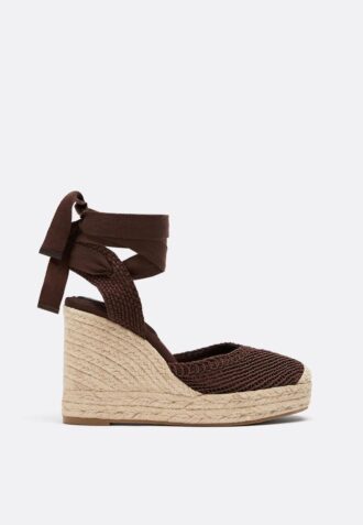 Schnürbare Jute-Plateau-Keilschuhe Schnürbare Jute-Plateau-Keilschuhe