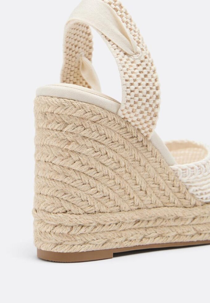 Schnürbare Jute-Plateau-Keilschuhe Schnürbare Jute-Plateau-Keilschuhe
