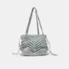 Shopper-Tasche aus Häkelstoff mit Metallfäden