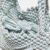 Shopper-Tasche aus Häkelstoff mit Metallfäden