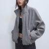 Soft Touch-Bomberjacke im Ballon-Stil Soft Touch-Bomberjacke im Ballon-Stil