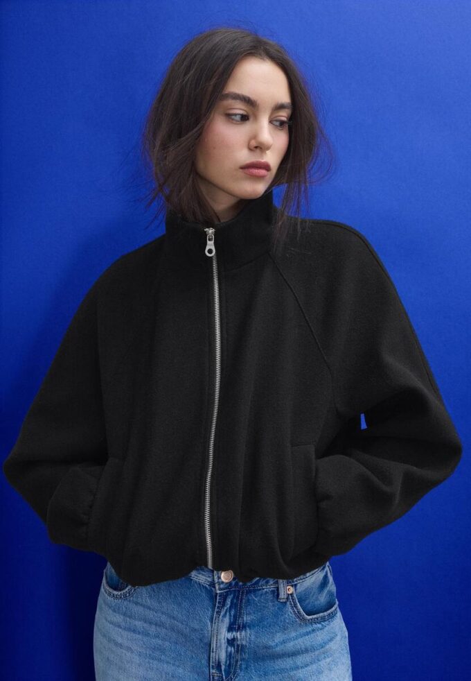 Soft Touch-Bomberjacke im Ballon-Stil Soft Touch-Bomberjacke im Ballon-Stil