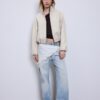 Soft Touch-Bomberjacke im Ballon-Stil