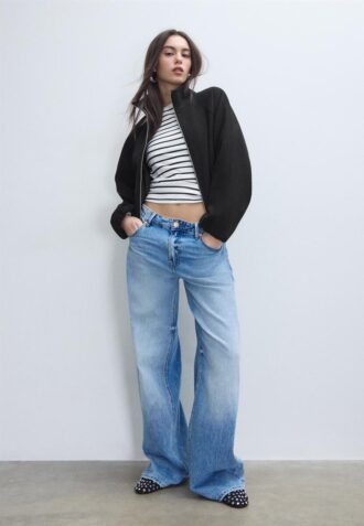 Soft Touch-Bomberjacke im Ballon-Stil