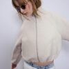 Soft Touch-Bomberjacke im Ballon-Stil