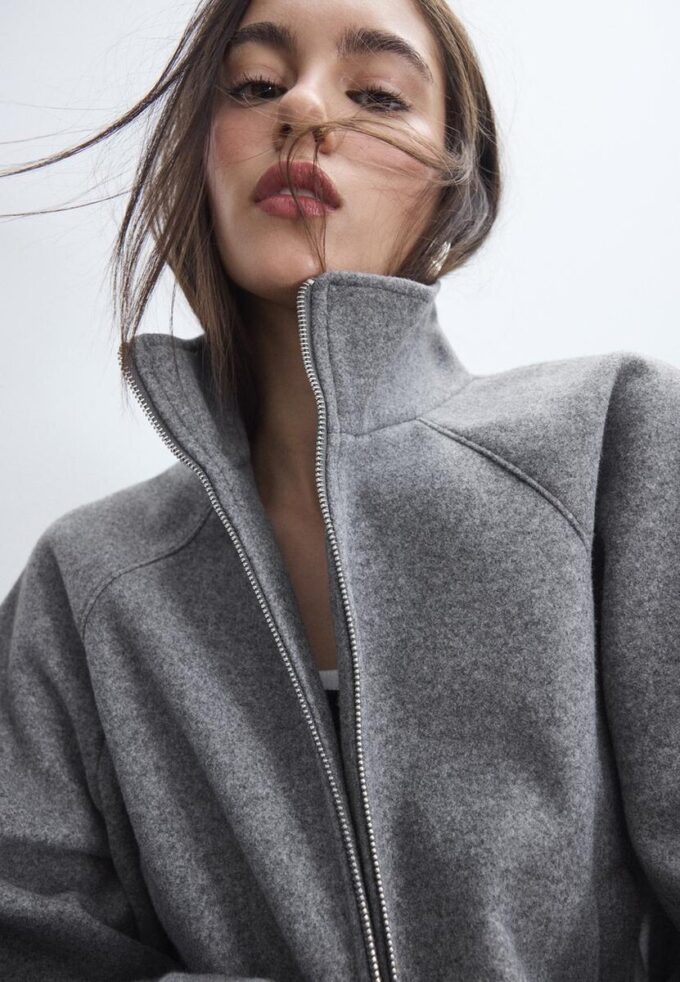 Soft Touch-Bomberjacke im Ballon-Stil Soft Touch-Bomberjacke im Ballon-Stil