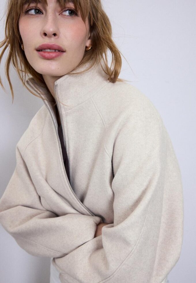 Soft Touch-Bomberjacke im Ballon-Stil