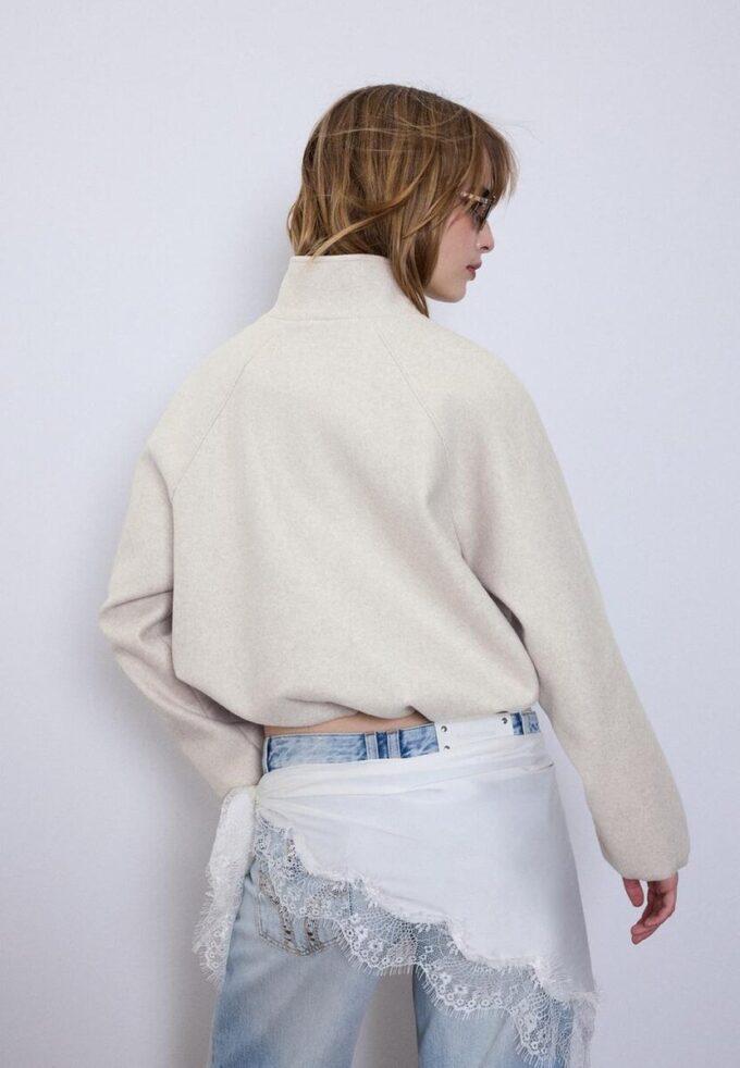Soft Touch-Bomberjacke im Ballon-Stil