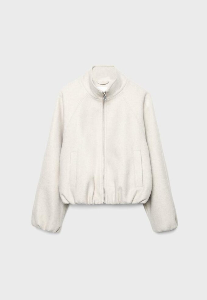 Soft Touch-Bomberjacke im Ballon-Stil
