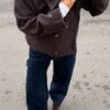 Soft Touch-Jacke mit Überkreuzverschluss und hohem Kragen Soft Touch-Jacke mit Überkreuzverschluss und hohem Kragen