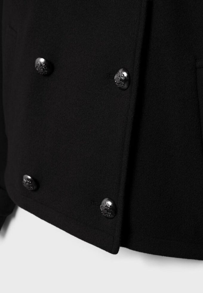 Soft Touch-Jacke mit Überkreuzverschluss und hohem Kragen Soft Touch-Jacke mit Überkreuzverschluss und hohem Kragen