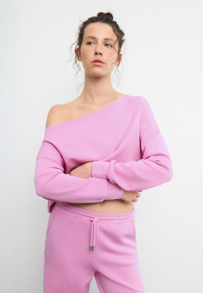 Soft Touch-Sweatshirt mit schulterfreiem Ausschnitt