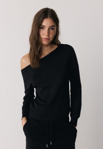Soft Touch-Sweatshirt mit schulterfreiem Ausschnitt Soft Touch-Sweatshirt mit schulterfreiem Ausschnitt