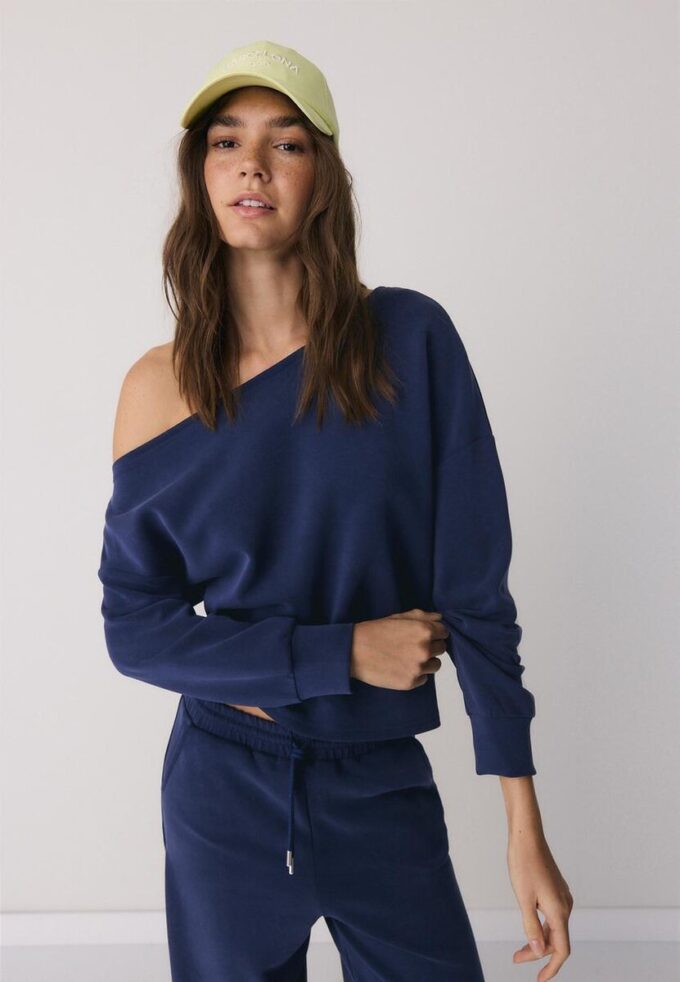 Soft Touch-Sweatshirt mit schulterfreiem Ausschnitt
