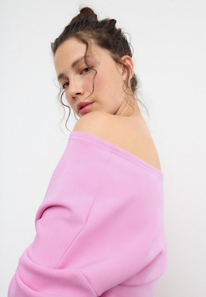 Soft Touch-Sweatshirt mit schulterfreiem Ausschnitt