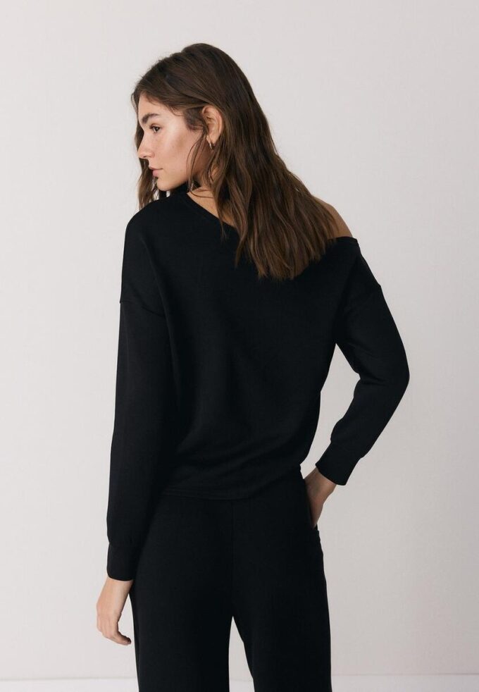 Soft Touch-Sweatshirt mit schulterfreiem Ausschnitt