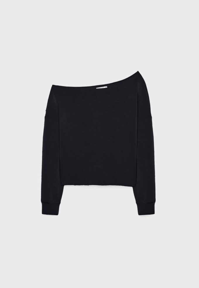 Soft Touch-Sweatshirt mit schulterfreiem Ausschnitt