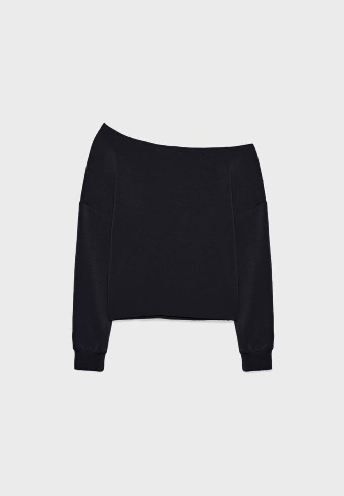 Soft Touch-Sweatshirt mit schulterfreiem Ausschnitt