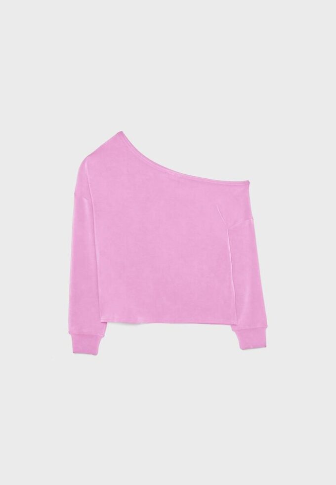 Soft Touch-Sweatshirt mit schulterfreiem Ausschnitt