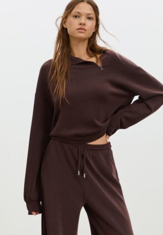 Soft Touch-Sweatshirt mit seitlichem Reißverschluss Soft Touch-Sweatshirt mit seitlichem Reißverschluss