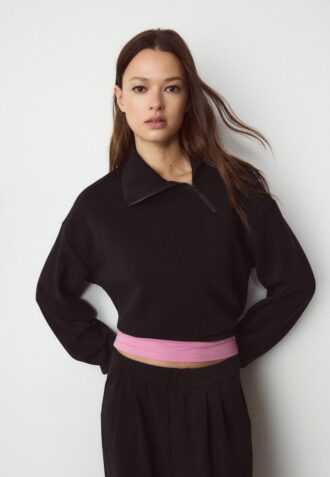 Soft Touch-Sweatshirt mit seitlichem Reißverschluss Soft Touch-Sweatshirt mit seitlichem Reißverschluss