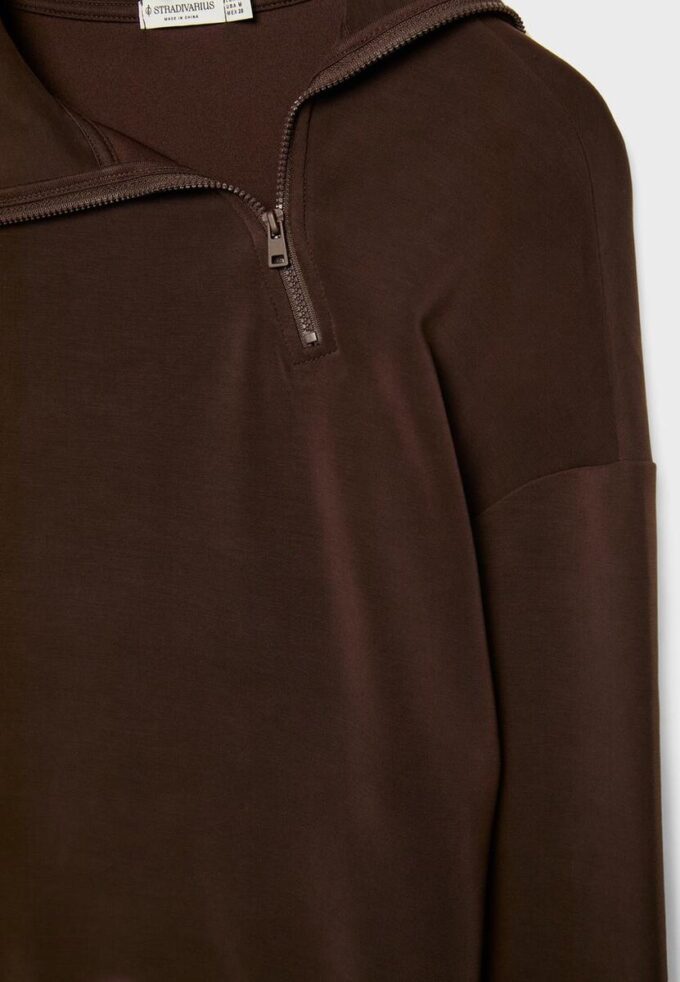 Soft Touch-Sweatshirt mit seitlichem Reißverschluss