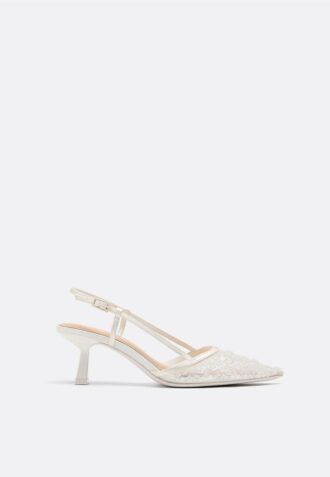 Strass-Mesh-Absatzschuhe mit Kitten-Heel Strass-Mesh-Absatzschuhe mit Kitten-Heel