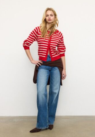 Strickjacke mit Knopfleiste und Raglanärmeln