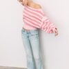 Strickpullover mit asymmetrischem, geripptem Saum Strickpullover mit asymmetrischem, geripptem Saum