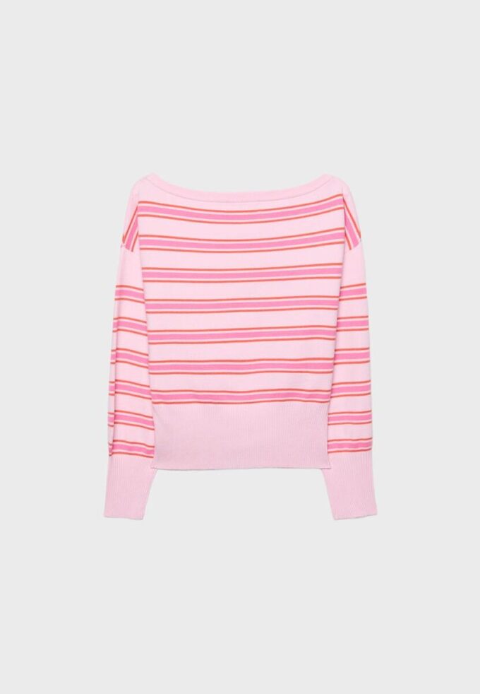Strickpullover mit asymmetrischem, geripptem Saum Strickpullover mit asymmetrischem, geripptem Saum