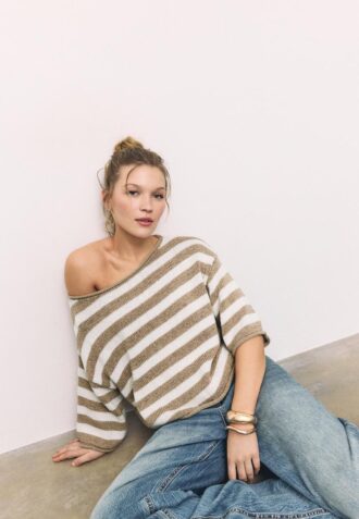 Strickpullover mit U-Boot-Ausschnitt