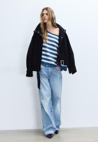 Strickpullover mit U-Boot-Ausschnitt