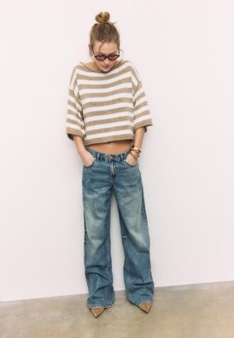 Strickpullover mit U-Boot-Ausschnitt