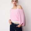 Strickpullover mit U-Boot-Ausschnitt und Überlagerung Strickpullover mit U-Boot-Ausschnitt und Überlagerung