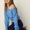 Sweatshirt mit U-Boot-Ausschnitt und Strassflügeln Sweatshirt mit U-Boot-Ausschnitt und Strassflügeln