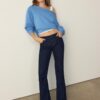 Sweatshirt mit U-Boot-Ausschnitt und Strassflügeln Sweatshirt mit U-Boot-Ausschnitt und Strassflügeln
