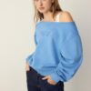 Sweatshirt mit U-Boot-Ausschnitt und Strassflügeln Sweatshirt mit U-Boot-Ausschnitt und Strassflügeln