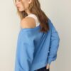 Sweatshirt mit U-Boot-Ausschnitt und Strassflügeln Sweatshirt mit U-Boot-Ausschnitt und Strassflügeln