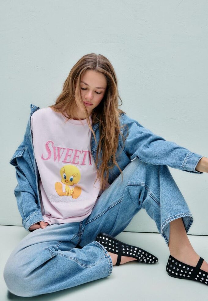 Sweety Kurzarm-T-Shirt mit Rundhalsausschnitt Sweety Kurzarm-T-Shirt mit Rundhalsausschnitt