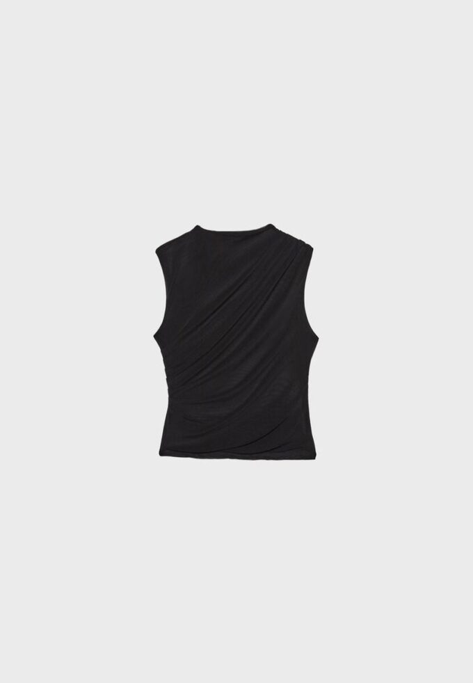 T-Shirt aus gerafftem Tüll