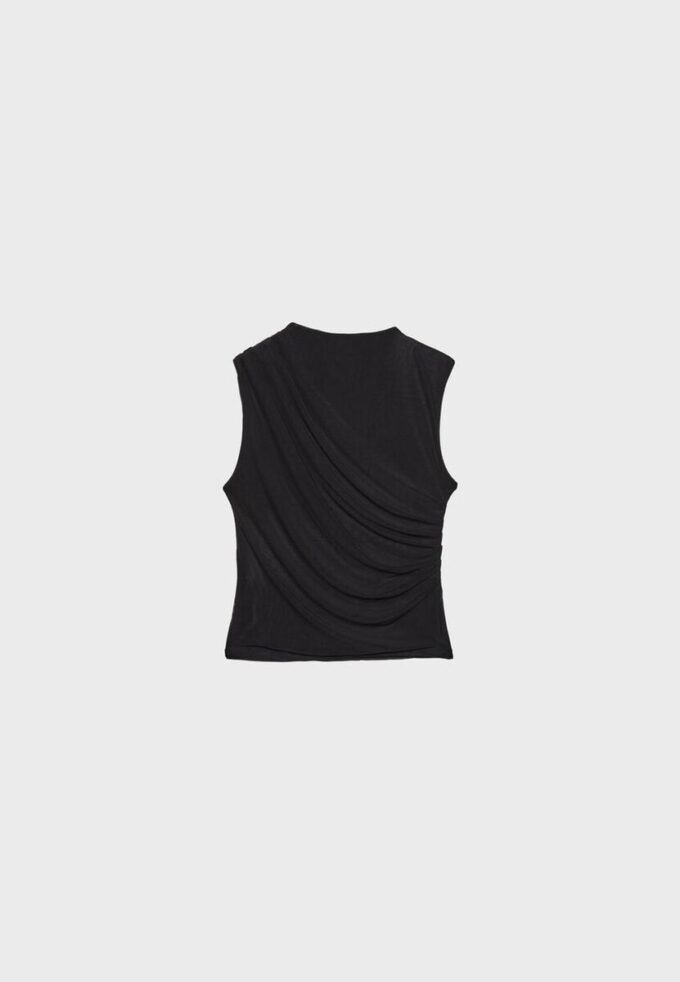 T-Shirt aus gerafftem Tüll