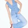 Tailliertes Denim-Oberteil Tailliertes Denim-Oberteil