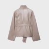 Trenchcoat mit hohem Kragen in Lederoptik Trenchcoat mit hohem Kragen in Lederoptik