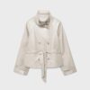 Trenchcoat mit hohem Kragen in Lederoptik Trenchcoat mit hohem Kragen in Lederoptik