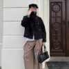 Soft Touch-Jacke mit Überkreuzverschluss und hohem Kragen Soft Touch-Jacke mit Überkreuzverschluss und hohem Kragen