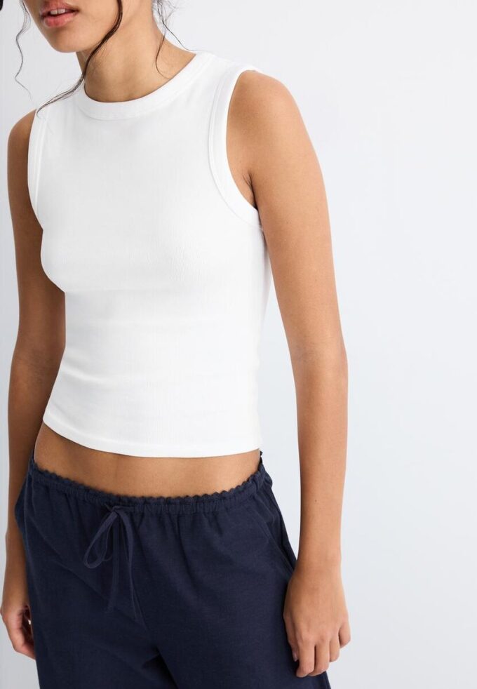 Wide Leg-Hose im Leinen-Look
